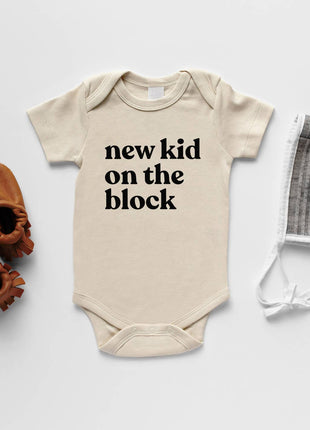 Gladfolk Cream New Kid On the Block Organic Baby Bodysuit
