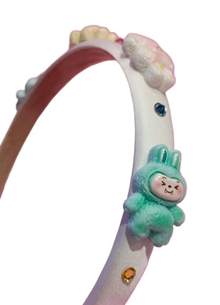 Bari Lynn Labubu Inspired Charm Headband - White