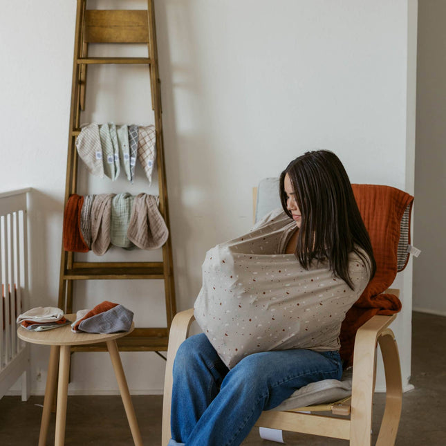 Parker Baby Co. Multi-Use Cover, Pebble as a nursing cover