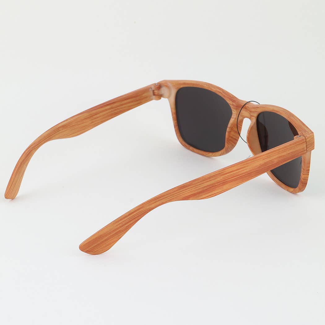 3AM by H&D Accessories Kids Modern Streak Wayfarer Sunglasses - Light Wood