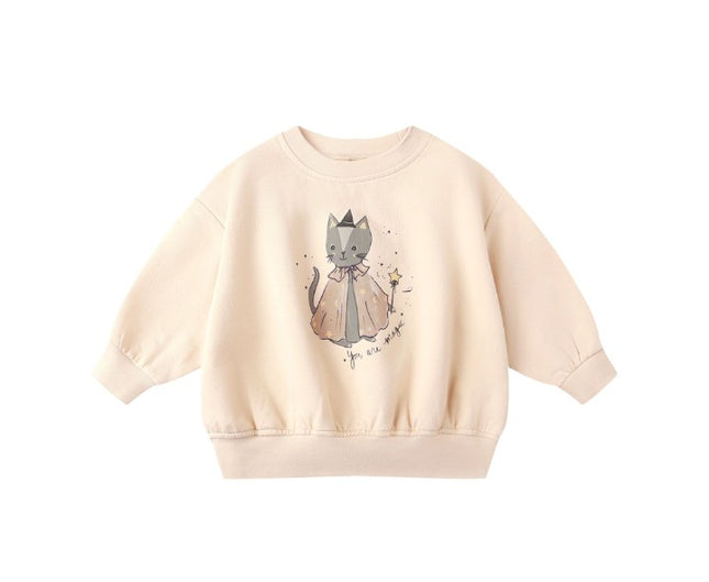 Quincy Mae Relaxed Fleece Sweatshirt || Magic Cat