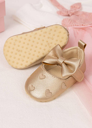Kids Charm Online Metallic Gold Infant Shoes with Velcro. HMZ161G