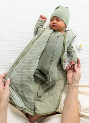 Model Wearing Lou Lou & Company Carson Sleep Sack
