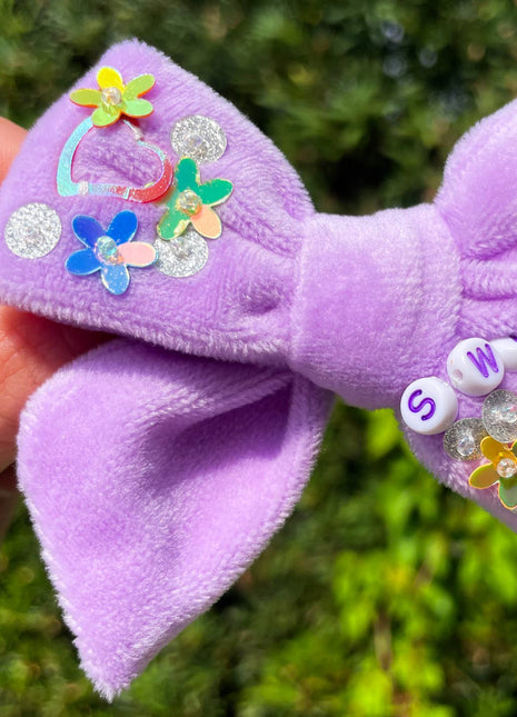 Little Lemon Purple Velvet Swiftie Bow