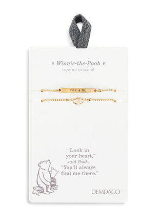 Demdaco Winnie-the-Pooh You & Me Adjustable Layered Bracelet 7"