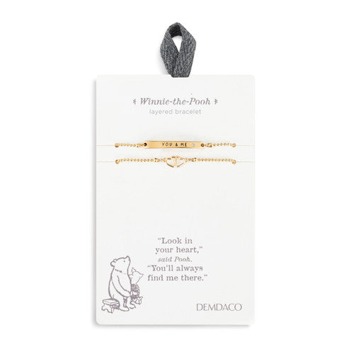 Demdaco Winnie-the-Pooh You & Me Adjustable Layered Bracelet 7"