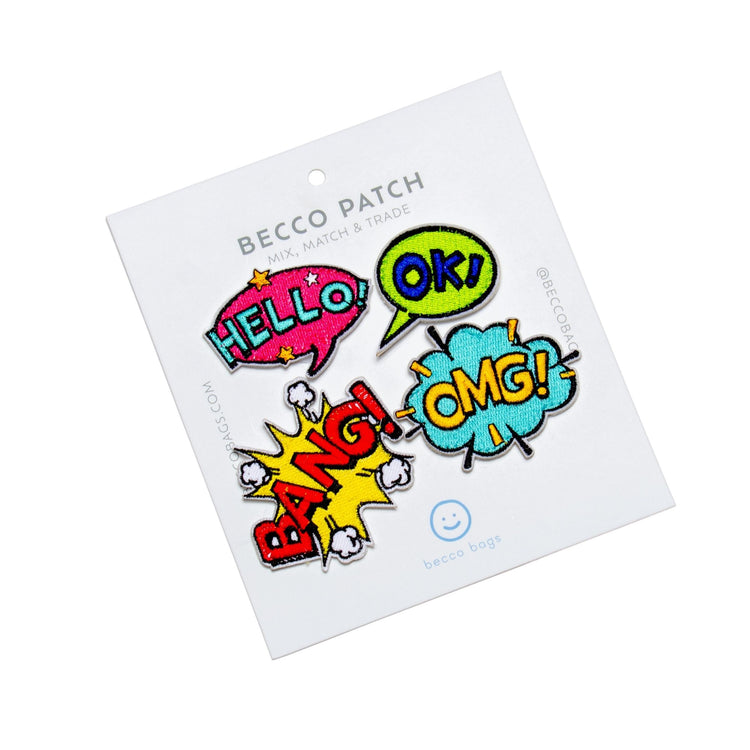 Becco Bags Comic Word Bubbles Patch Set