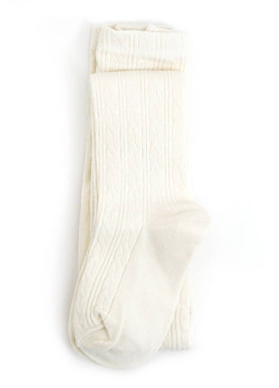 Little Stocking Co. Ivory Cable Knit Tights