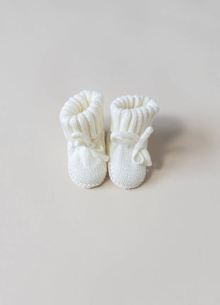 Pine Kids Knit Booties - Cloud