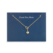 Demdaco I Love You Mom Floral Card & Gold Necklace-16in