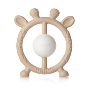 Ali + Oli Giraffe Teether & Rattle Food-Grade Silicone Toy (Taupe)