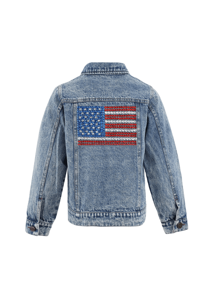 Lola And The Boys American Flag Denim Jacket Back