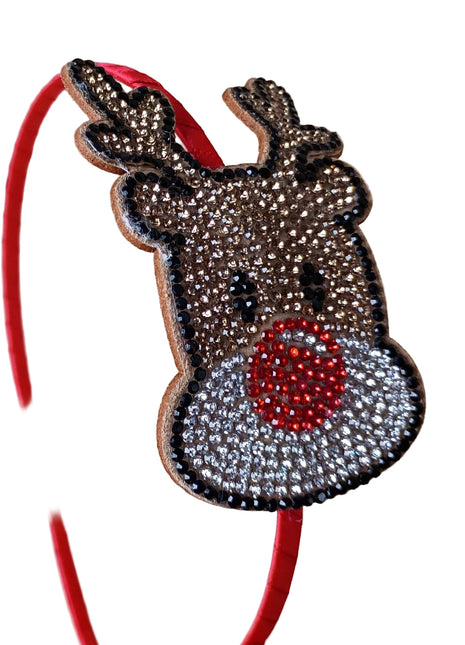 Bari Lynn Crystalized Reindeer Headband