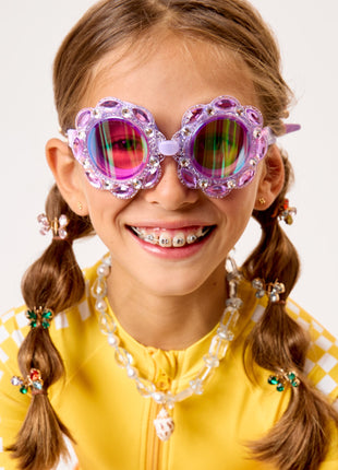 Model Wearing Super Smalls Lavender Haze Super Goggles