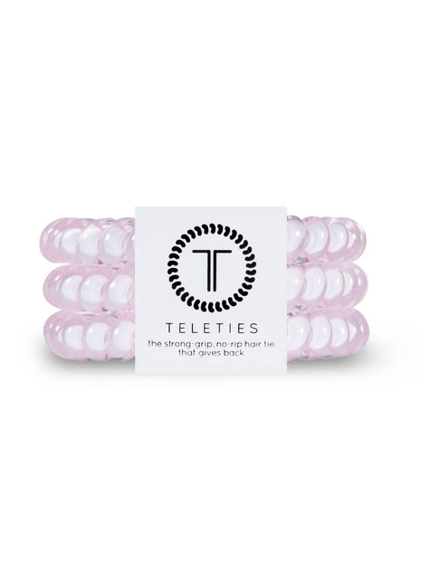 Teleties Spiral Hair Coils | Small | Rose Water Pink Hair Ties