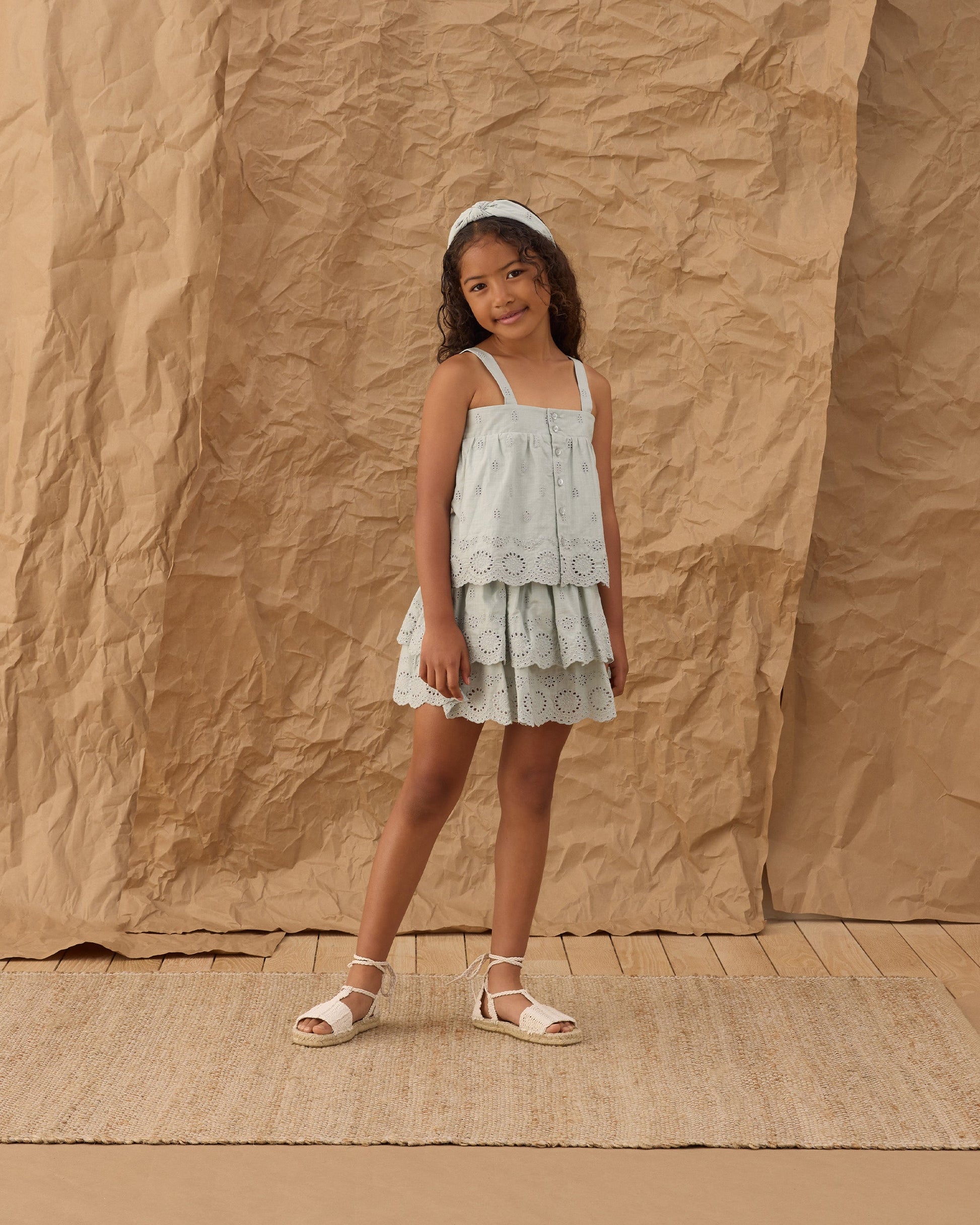 Model Wearing Rylee & Cru Swing Top || Seafoam