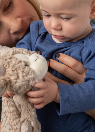 Model Using Demdaco Gilda Goat Rattle Blankie