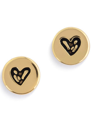 Demdaco Follow Your Heart Gold Earrings - 6.5mm