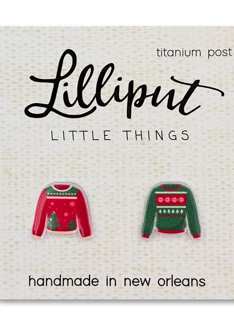 Lilliput Little Things Christmas Ugly Sweater Earrings