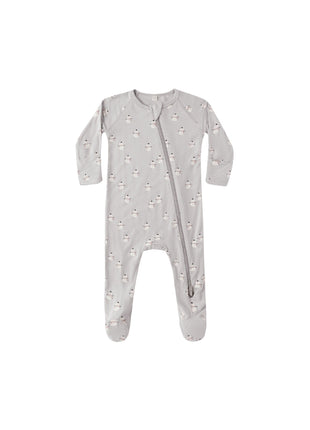 Quincy Mae Bamboo Zip Footie || Snowmen