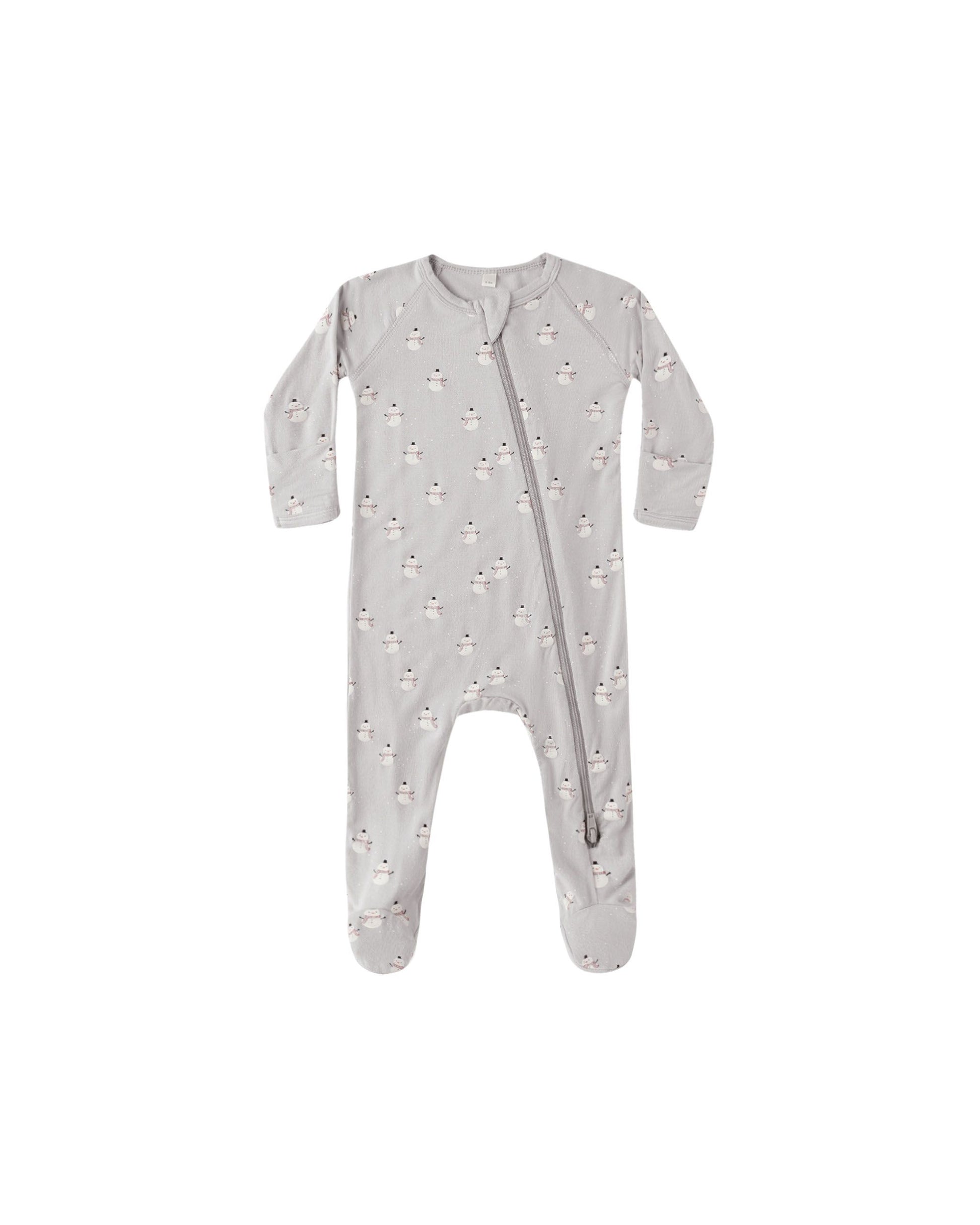 Quincy Mae Bamboo Zip Footie || Snowmen