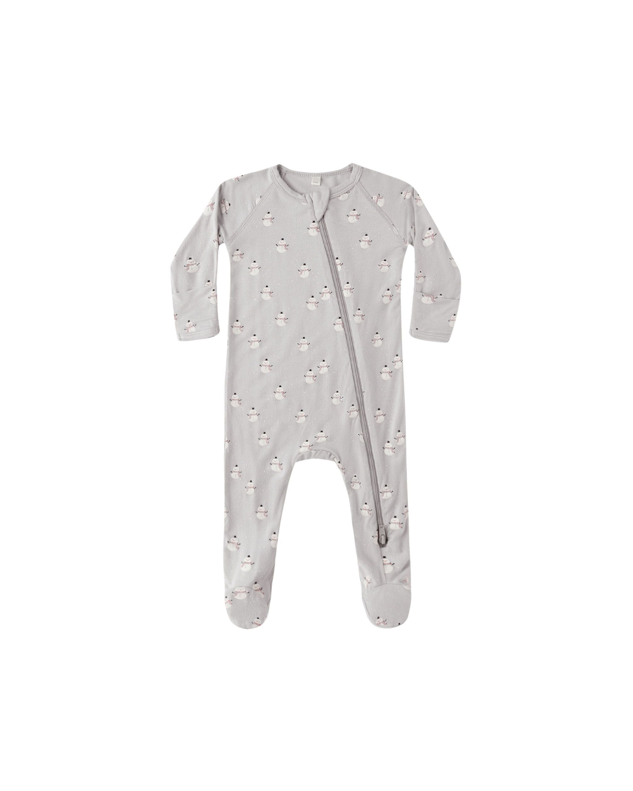 Quincy Mae Bamboo Zip Footie || Snowmen
