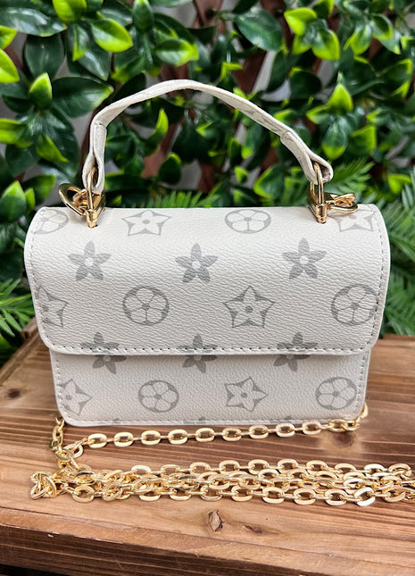 Kids Charm Online White star printed crossbody with chain. BBG25153074 S
WHITE
