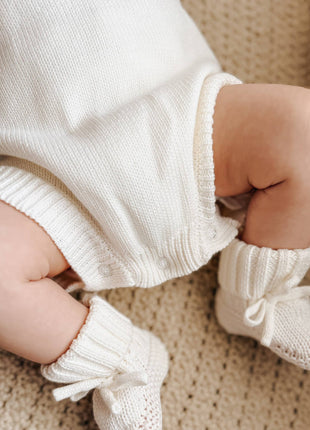 Pine Kids Knit Booties - Cloud