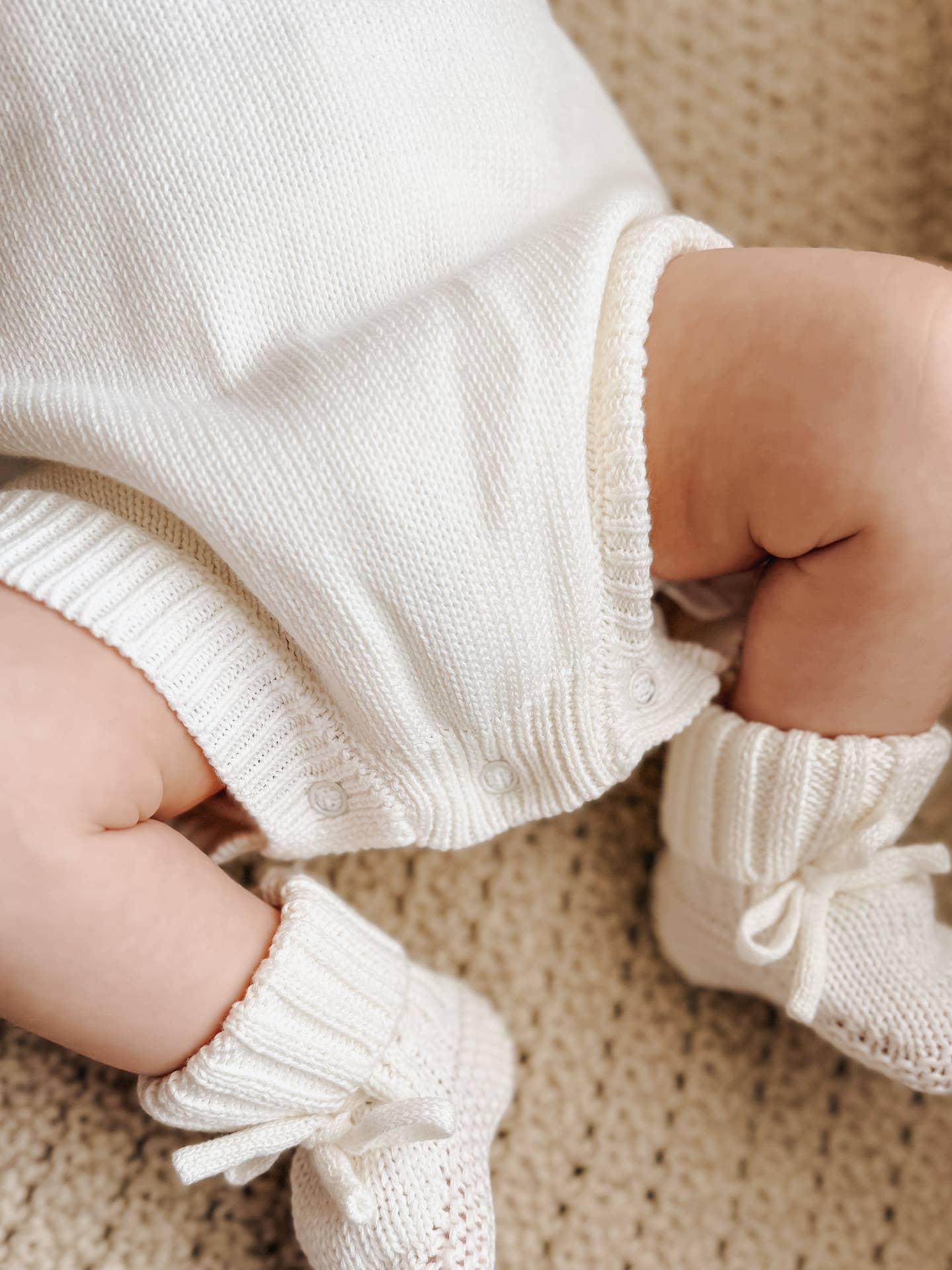 Pine Kids Knit Booties - Cloud