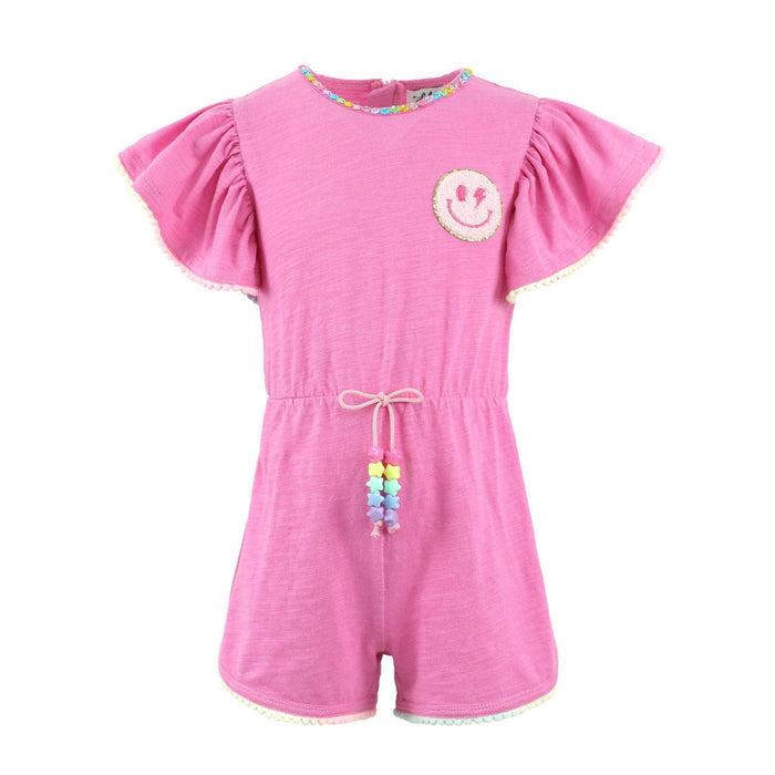 Lola And The Boys Pink Gems Emoji Romper