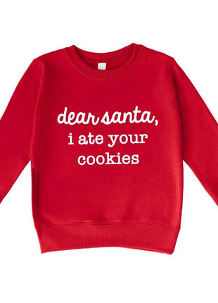 Bump & Beyond Designs Santa I Ate Your Cookies, Kids Funny Christmas Sweatshirt