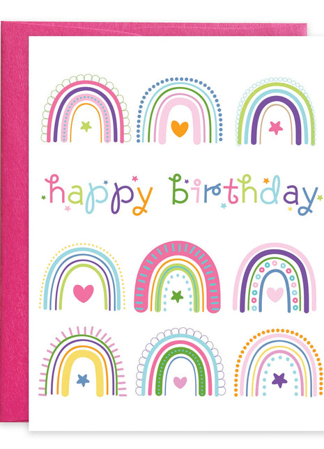Gina B Designs Birthday Greeting Card - Rainbows