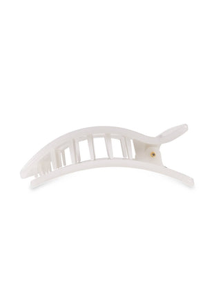 Teleties Flat Rectangle Hair Clip | Small | Coconut White - Side View