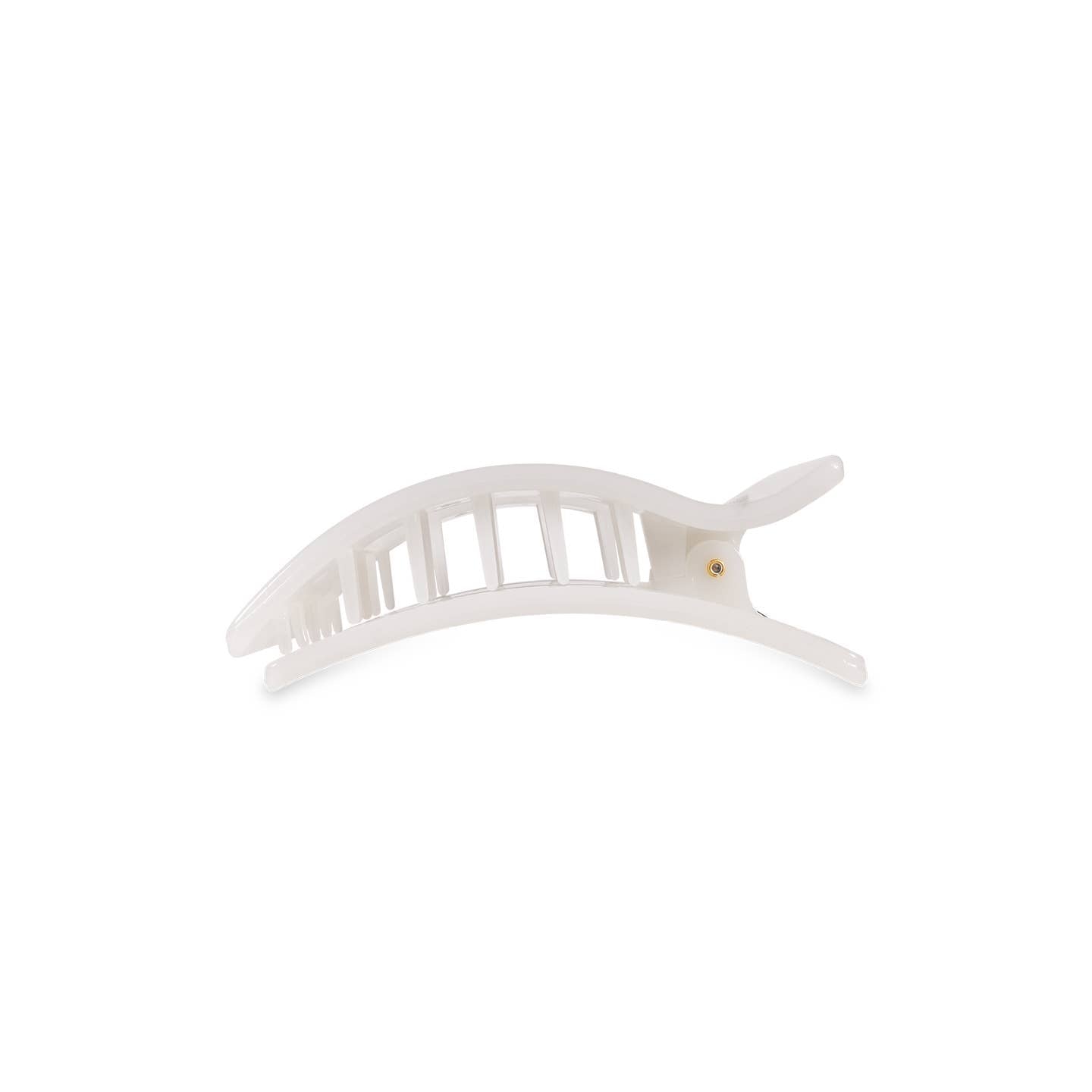 Teleties Flat Rectangle Hair Clip | Small | Coconut White - Side View