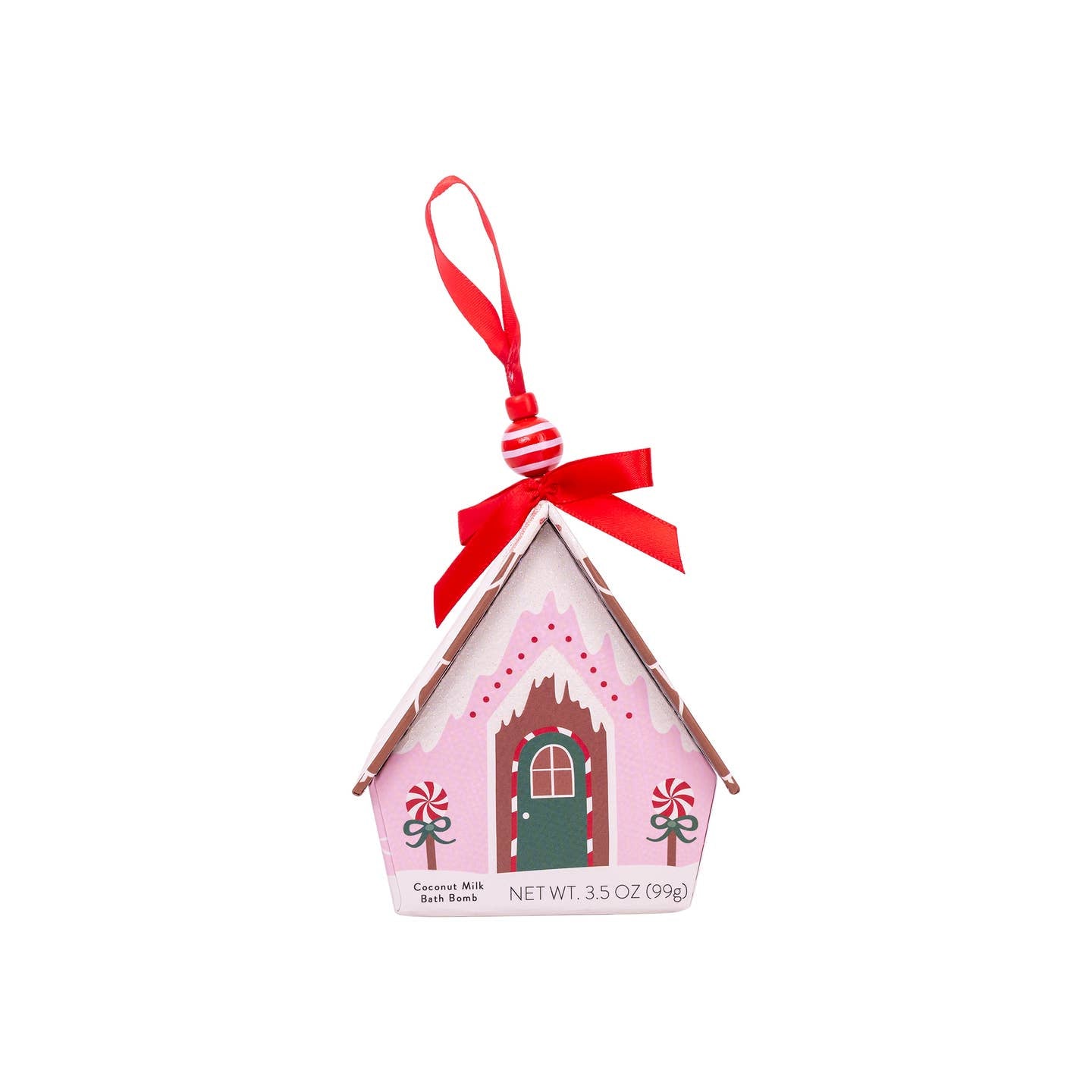 Cait + Co Bath Bomb Christmas Ornament House - Pink