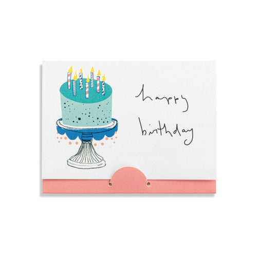 Demdaco "Happy Birthday" Floral Card & Gold Necklace-16in