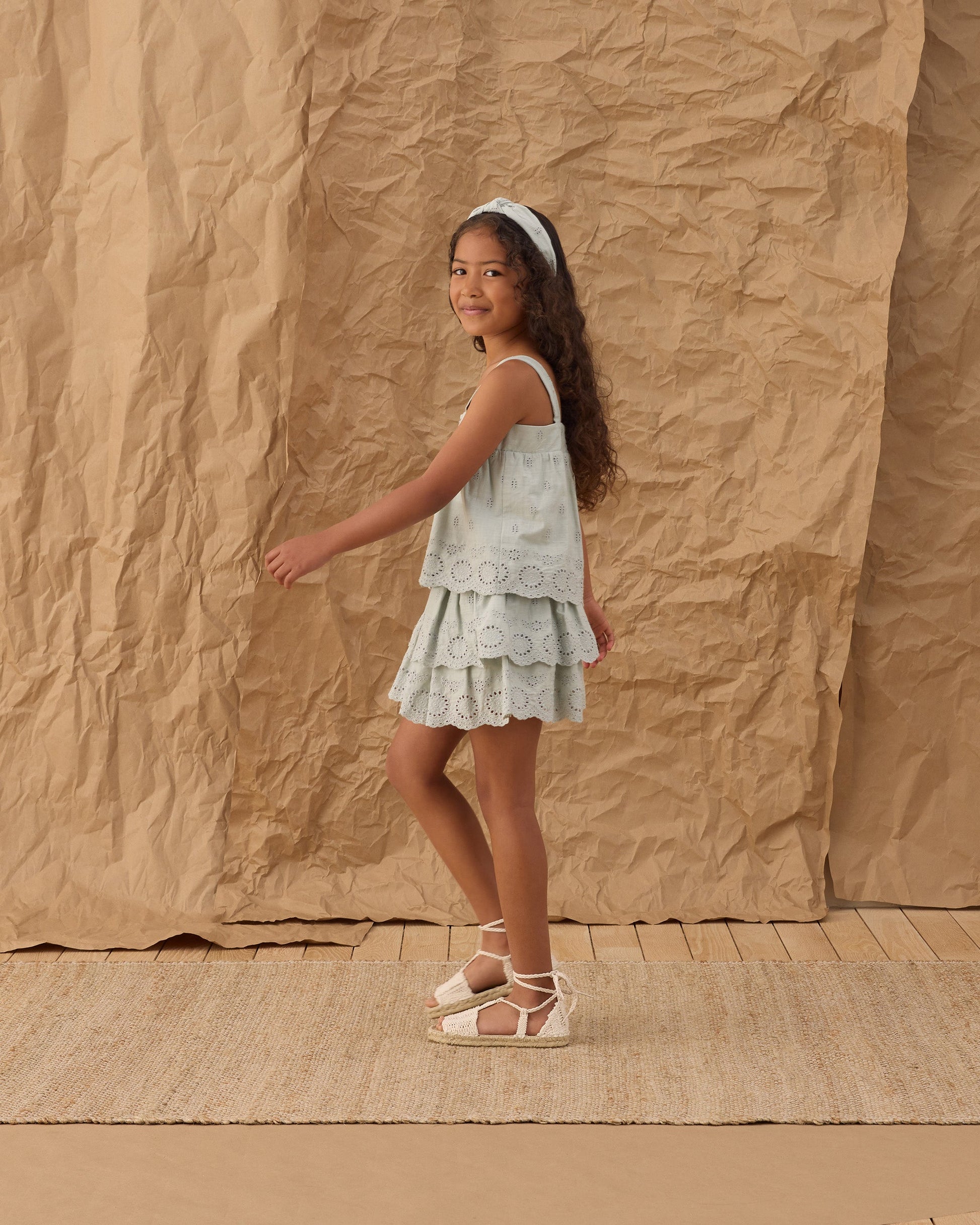Model Wearing Rylee & Cru Swing Top || Seafoam