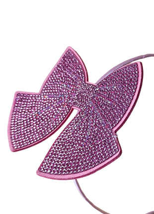 Bari Lynn Crystalized Pink Bow Headband