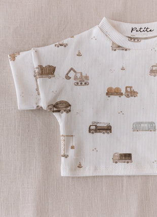 PETITE EvelinaApparel Ribbed t-shirt / cars & trucks