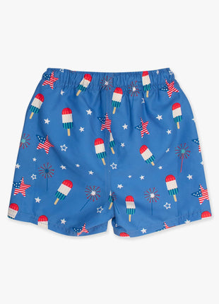 Rufflebutts + Ruggedbutts Boys Freedom Fireworks Swim Trunks Back