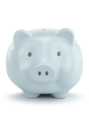 Demdaco Blue Ceramic Classic Piggy Bank - 7x5.5x6in