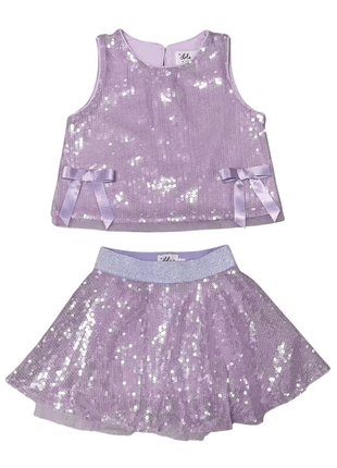 Lola And The Boys Pastel Sequin Bow Set - Lavender