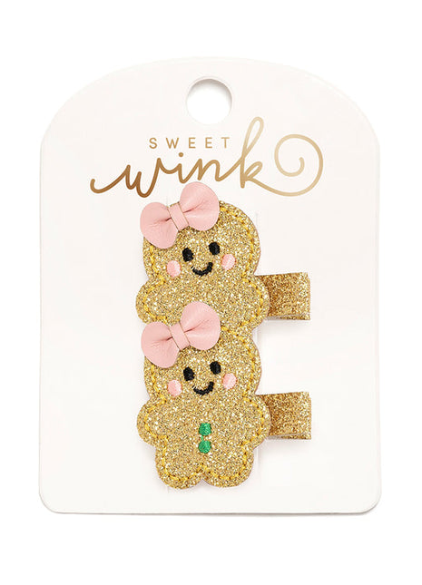 Sweet Winks Gingerbread Christmas 2 Piece Clip Set