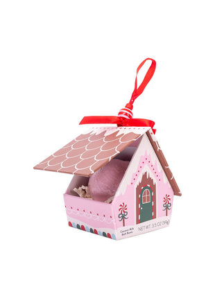 Cait + Co Bath Bomb Christmas Ornament House - Pink