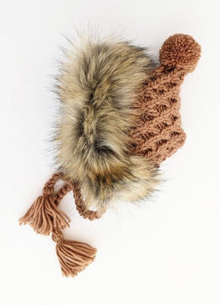 Huggalugs Fur Bonnet In Pecan