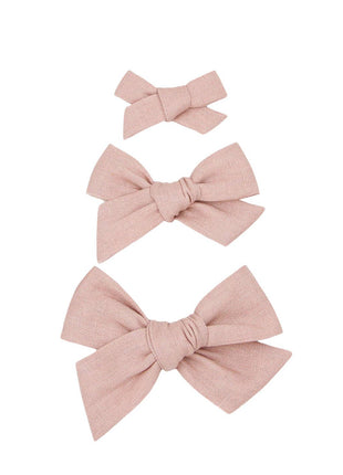 Lou Lou & Company Linen Bow - Rose Clip