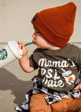 Model Wearing Sonrise State Mama's Psl Date Fall Baby Boy or Toddler T-Shirt