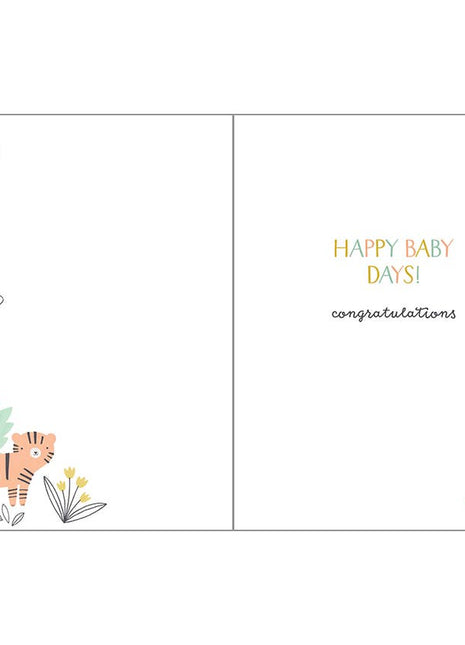 Gina B Designs Baby Greeting Card - in the Jungle Inside