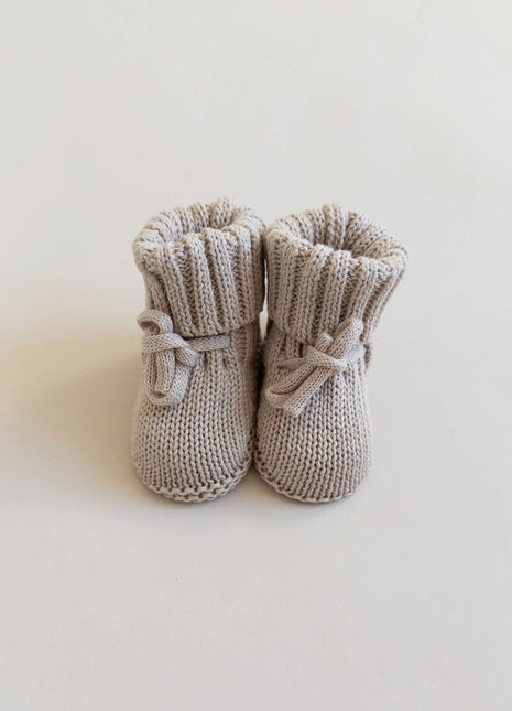 Pine Kids Knit Booties - Oat