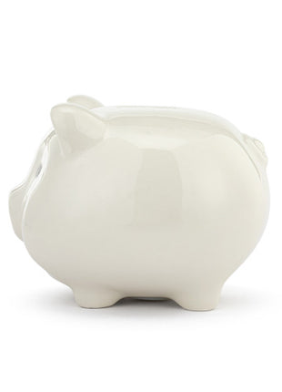 Demdaco Neutral Ceramic Classic Piggy Bank - 7x5.5x6in